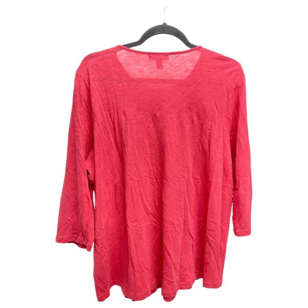 Top 3 4 Sleeve By Chaps In Pink, Size: 2x Hot on Sale