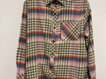 Blouse Long Sleeve By Wild Fable In Plaid Pattern, Size: S For Cheap