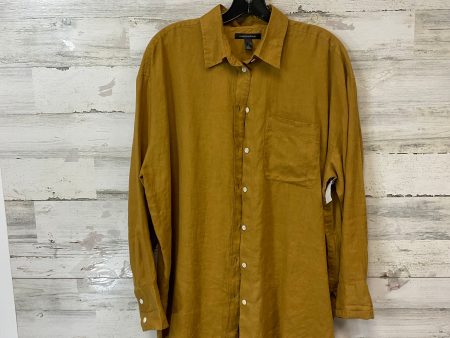 Blouse Long Sleeve By Banana Republic In Gold, Size: L Online Hot Sale