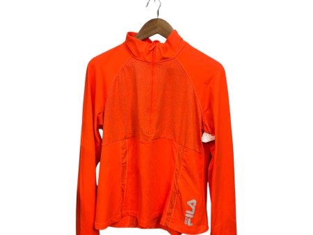 Athletic Top Long Sleeve Collar By Fila In Orange, Size: Xl Online