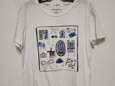 Top Short Sleeve Basic By Karl Lagerfeld In White, Size: M Discount