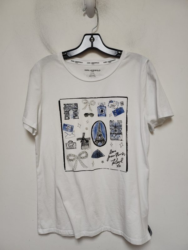 Top Short Sleeve Basic By Karl Lagerfeld In White, Size: M Discount