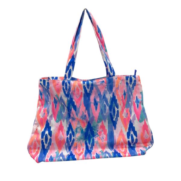 Tote By Clothes Mentor In Blue & Pink, Size:Large Cheap