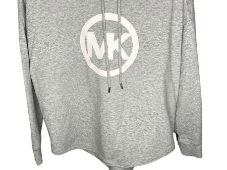 Sweatshirt Hoodie By Michael Kors In Grey, Size: S For Sale