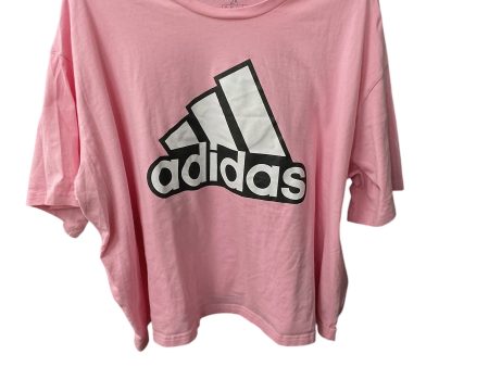 Athletic Top Short Sleeve By Adidas In Pink, Size: 2x Supply