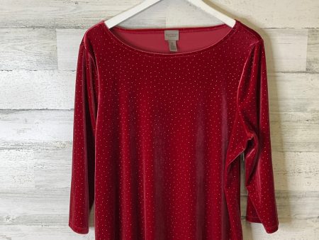 Top 3 4 Sleeve By Chicos In Red, Size: L on Sale