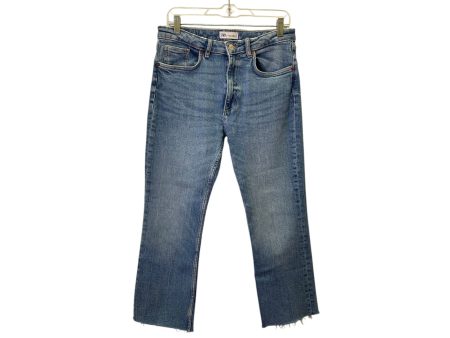 Jeans Straight By Zara In Blue Denim, Size:8 Discount