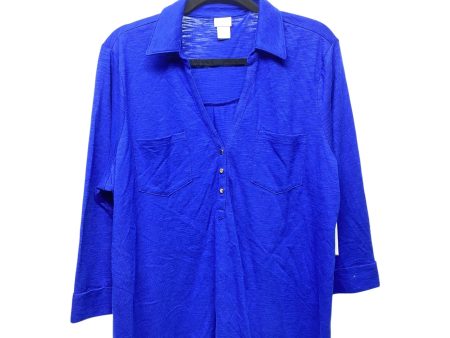 Top 3 4 Sleeve By Chicos In Blue, Size: Xl For Discount