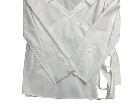 Blouse Long Sleeve By Zara In White, Size: S For Discount