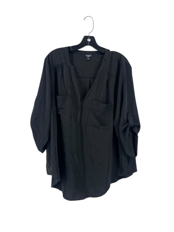 Blouse 3 4 Sleeve By Torrid In Black, Size: 2 Online Hot Sale