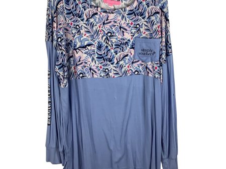 Top Long Sleeve By Simply Southern In Blue, Size: Xl Cheap