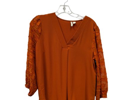 Top 3 4 Sleeve By Cato In Orange, Size:S on Sale