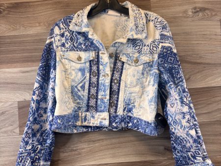 Jacket Denim By Chicos In Blue & White, Size: M Cheap