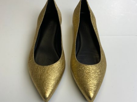 Shoes Designer By Clothes Mentor In Gold, Size: 7 Discount