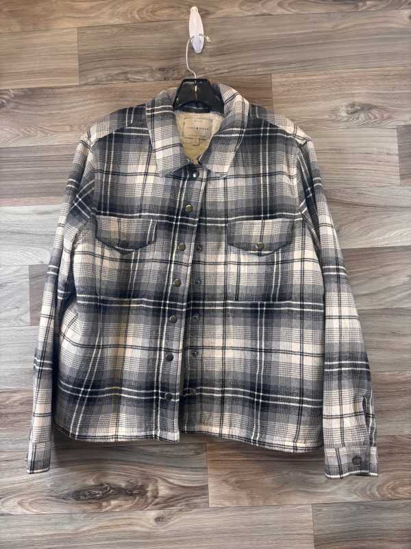 Jacket Shirt By Lucky Brand In Black & White, Size: L Cheap