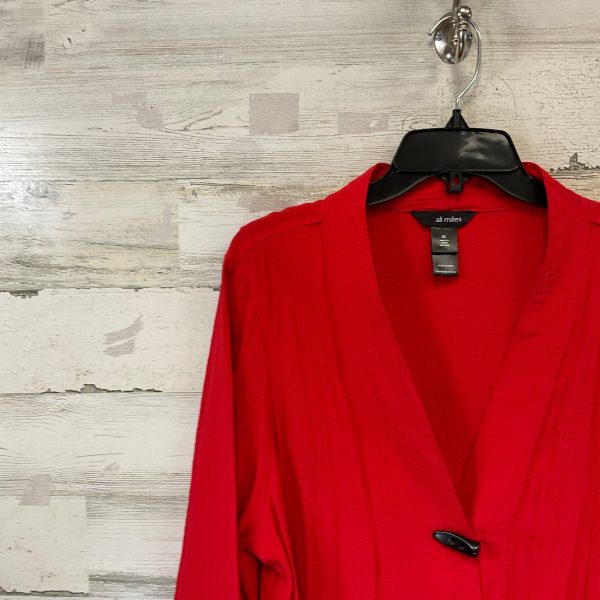 Blouse Long Sleeve By Ali Miles In Red, Size: Xl Online Hot Sale