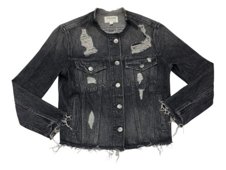 Jacket Denim By Frame In Grey Denim, Size: Xs Fashion