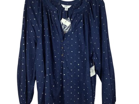 Top Long Sleeve By Crown And Ivy In Blue, Size: 2x For Cheap