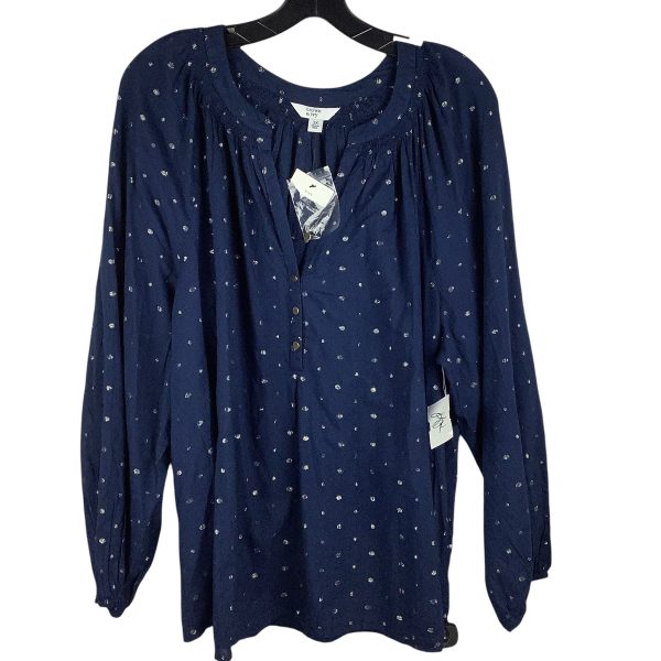 Top Long Sleeve By Crown And Ivy In Blue, Size: 2x For Cheap