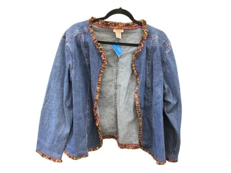 Jacket Denim By Chicos In Blue, Size: 1x Cheap