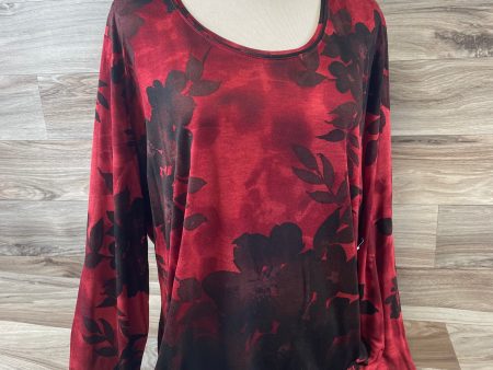 Top Long Sleeve By Simply Vera In Black & Red, Size: Xl For Cheap