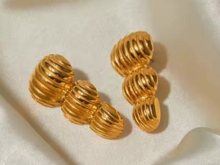 New Arrival Minimalist Stainless Steel Gold Plated Earring Tarnish Free Discount