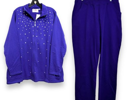 Lounge Set Pants By Quaker Factory In Purple, Size: 1x Online Sale