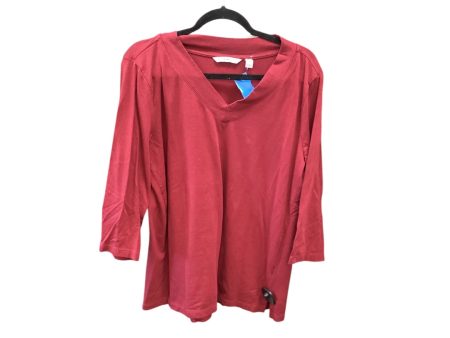 Top Long Sleeve Basic By Isaac Mizrahi Live Qvc In Red, Size: L Online Sale