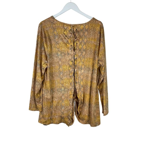 Top Long Sleeve By Tru Self In Snakeskin Print, Size: 2x Online