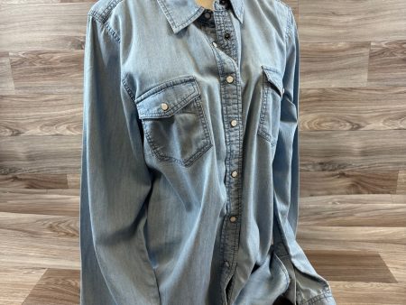 Top Long Sleeve By Talbots In Blue Denim, Size: L Discount