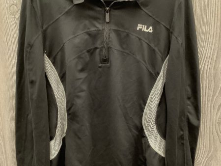 Athletic Top Long Sleeve Collar By Fila In Black, Size: Xl Fashion