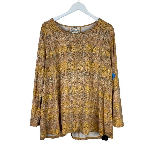 Top Long Sleeve By Tru Self In Snakeskin Print, Size: 2x Online