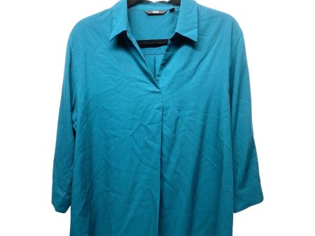 Top Long Sleeve By Uniqlo In Blue, Size: L Online Sale