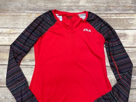 Athletic Top Long Sleeve Crewneck By Fila In Red, Size: S For Cheap