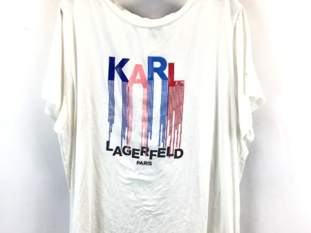 Athletic Top Short Sleeve By Karl Lagerfeld In White, Size: 2x Fashion