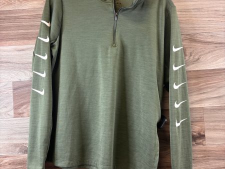 Athletic Top Long Sleeve Collar By Nike Apparel In Green, Size: M on Sale