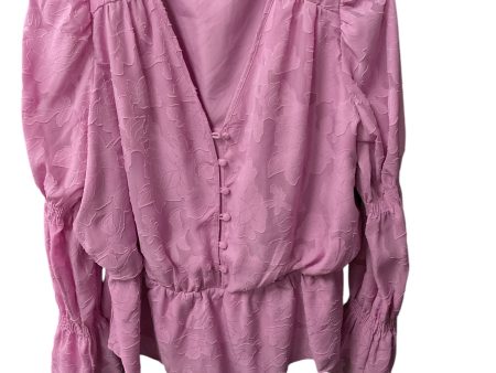 Top Long Sleeve By Top Moda In Purple, Size: L Fashion