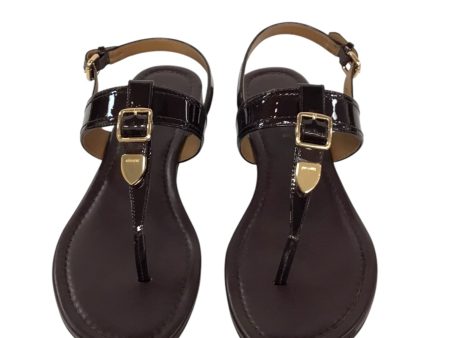 Sandals Flip Flops By Coach In Brown, Size: 9 Supply