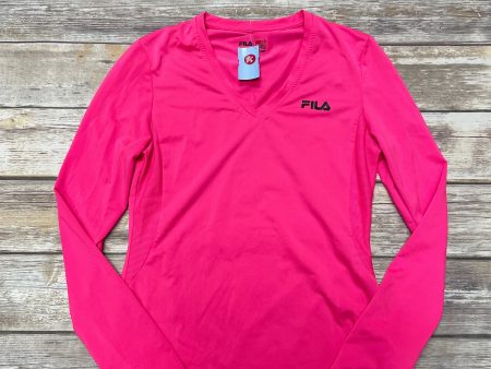 Athletic Top Long Sleeve Crewneck By Fila In Pink, Size: S Fashion