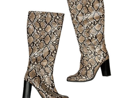 Boots Knee Heels By A New Day In Animal Print, Size: 9.5 Discount