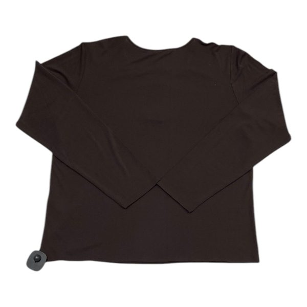 Top Long Sleeve Designer By Eileen Fisher In Brown, Size: L on Sale