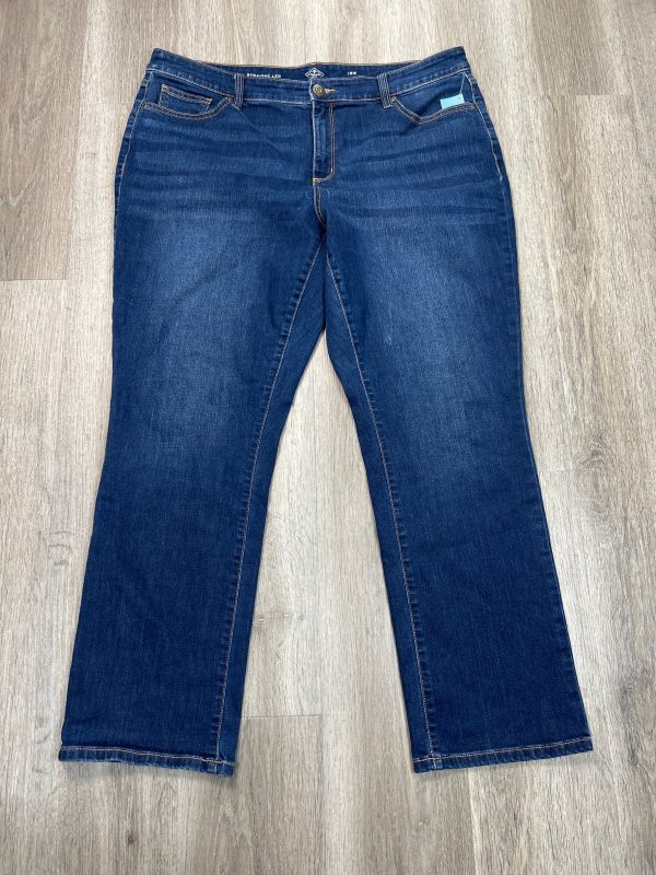 Jeans Straight By St Johns Bay In Blue Denim, Size: 18 For Discount