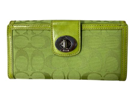 Wallet Designer By Coach In Green, Size:Medium For Cheap