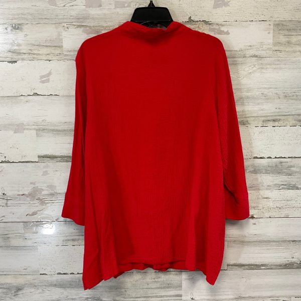 Blouse Long Sleeve By Ali Miles In Red, Size: Xl Online Hot Sale