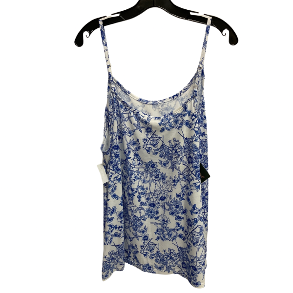 Top Cami By Clothes Mentor In Blue & White, Size: Xxl Hot on Sale