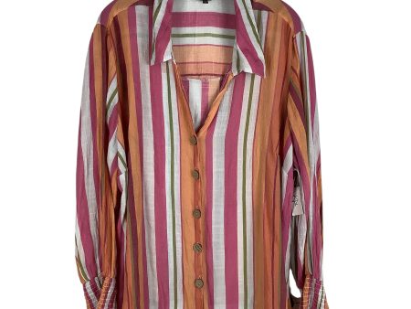 Top Long Sleeve By Unique Spectrum In Striped Pattern, Size: 3x For Discount