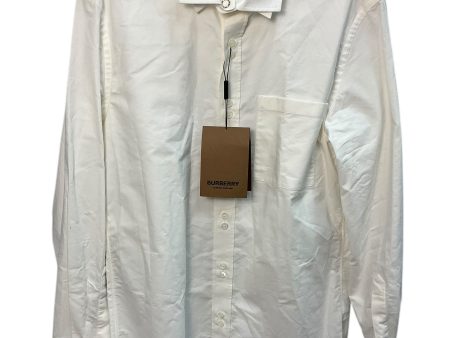 Top Long Sleeve Luxury Designer By Burberry In White, Size: L Sale