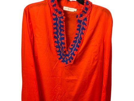 Top Long Sleeve Designer By Tory Burch In Orange, Size: 12 Online now