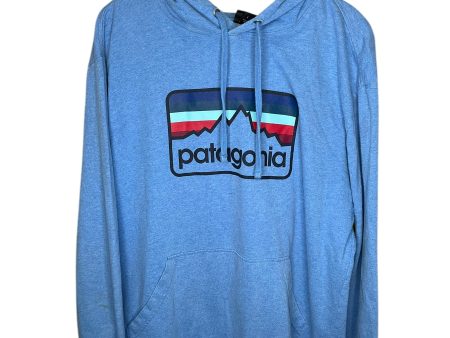 Athletic Sweatshirt Hoodie By Patagonia In Blue, Size: L Online