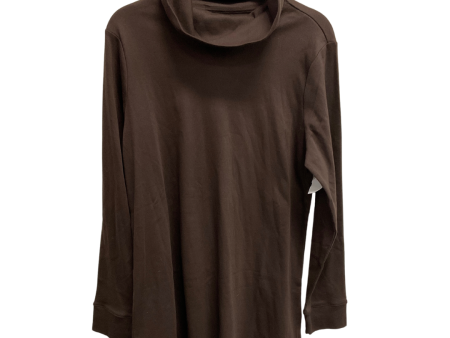 Top Long Sleeve Basic By Denim And Company In Brown, Size: M Supply